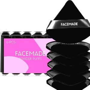 FACEMADE 5 Piece Face Powder Puff with a Travel Case